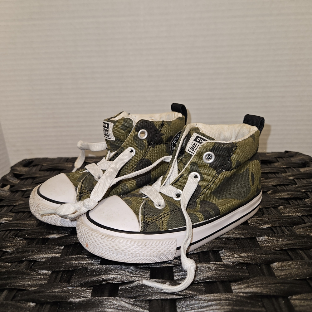 Converse Kids Green Camouflage High-Top Sneakers